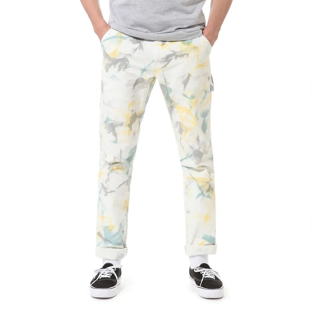 Vans Tie-Dye Carpenter pants White w/ yellow & teal accents spring 100% cotton
